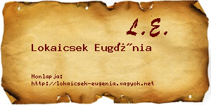 Lokaicsek Eugénia névjegykártya